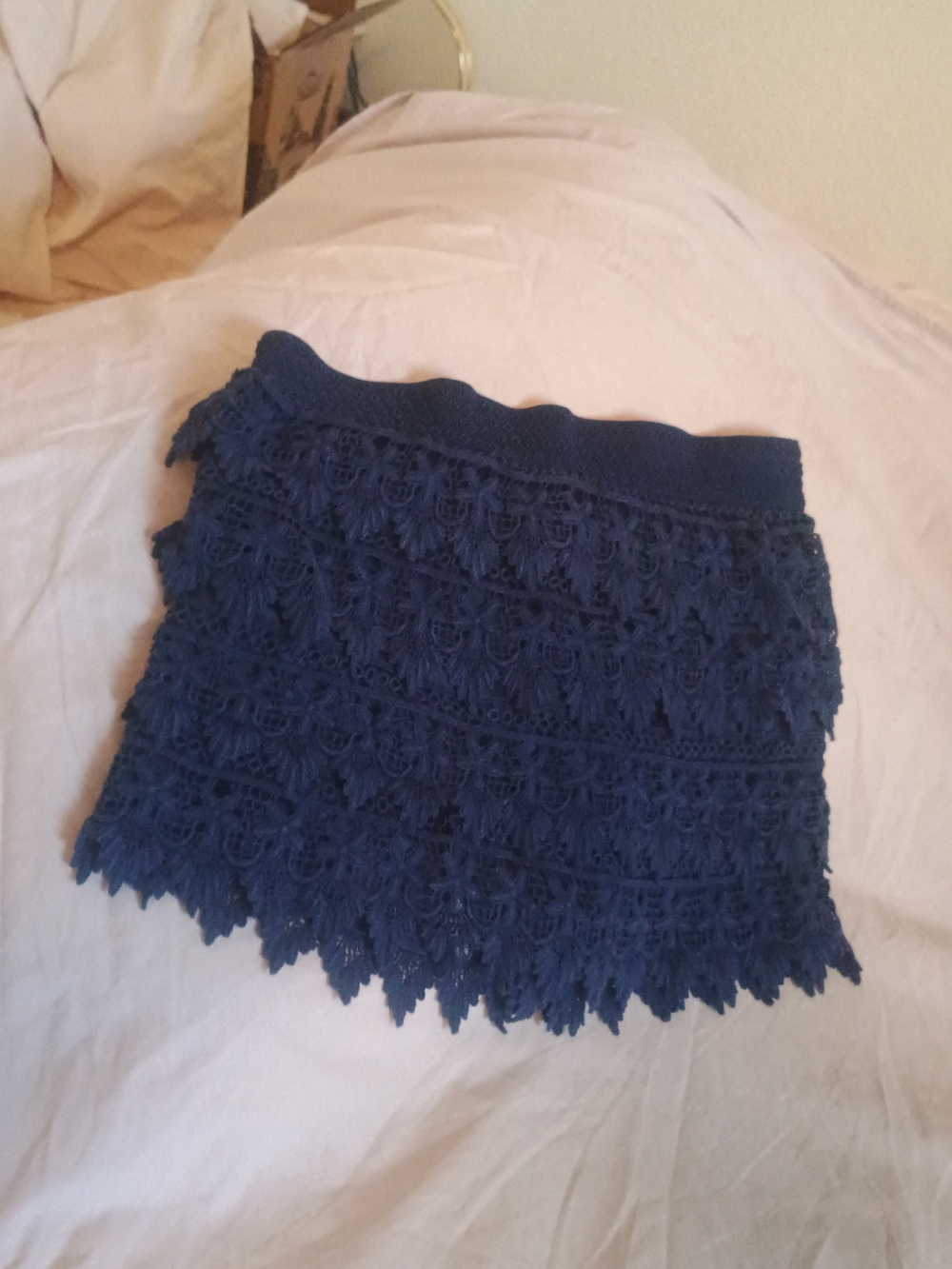 Jessica Simpson Navy Blue Crochet Lace Skort